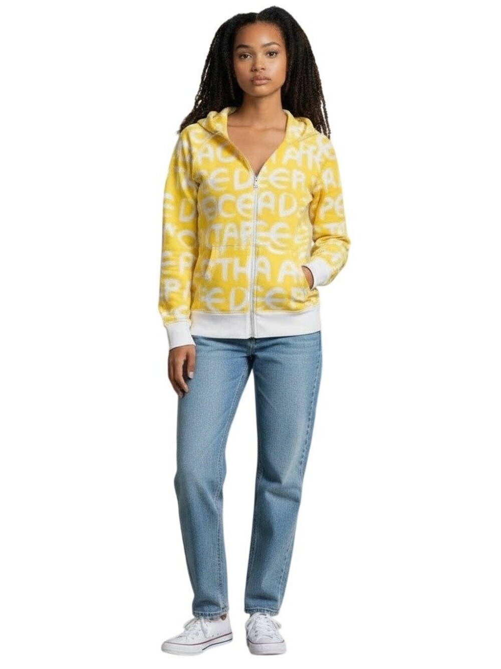 Lululemon *Rare* Victory Manifesto Yellow/White Full-Zip Athletic Jacket Size 6